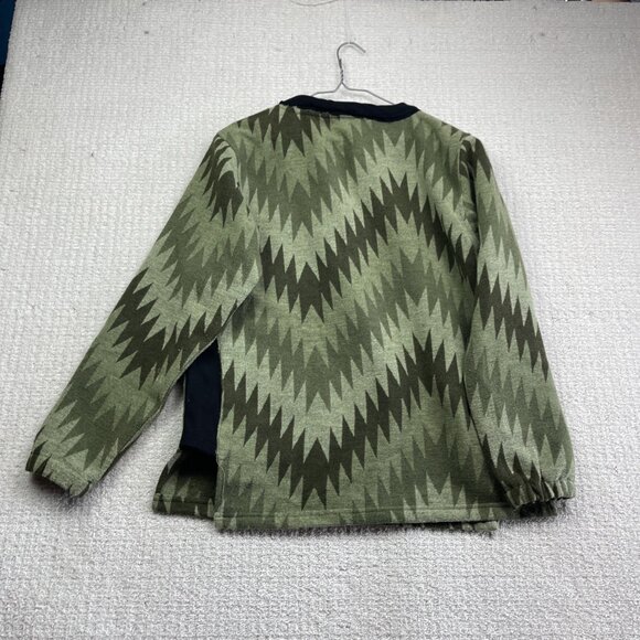 Hooké Mens Sz XS Apalachian Pullover Polar Fleece Green Aztec AOP Fishing Read - Picture 12 of 16